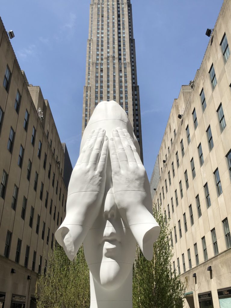 "Behind the Walls" by Jauma Plensa at Rockefeller Center 
